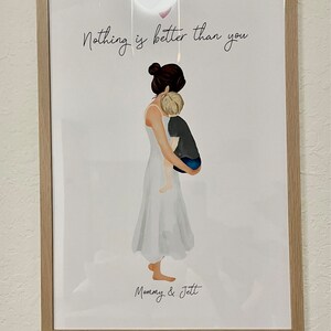 Personalized Framed Wall Art Mother and Son, Birthday Gift for Mom ...