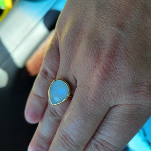 Customer photo from blackwella57, XL Rain Drop Moonstone Ring