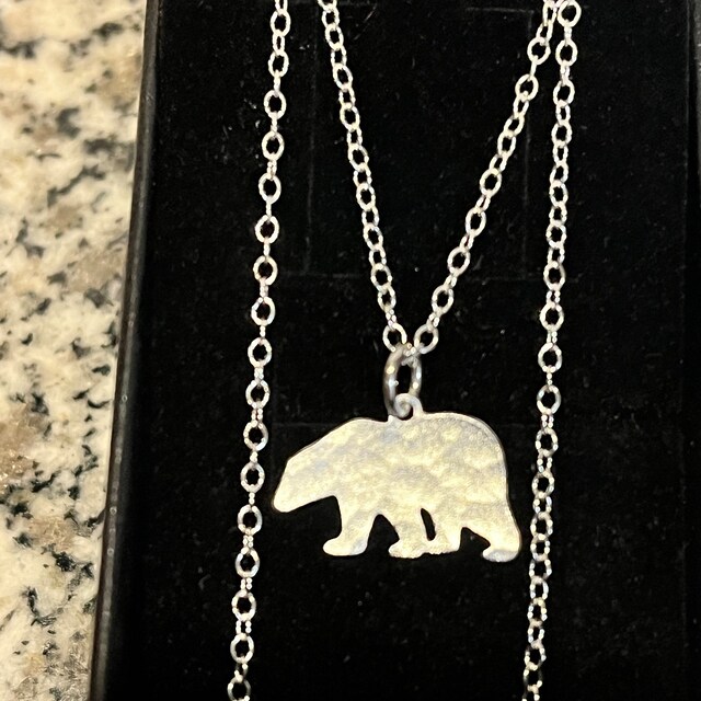 Mama Bear Necklace Tiny Bear Necklace Small Silver Bear