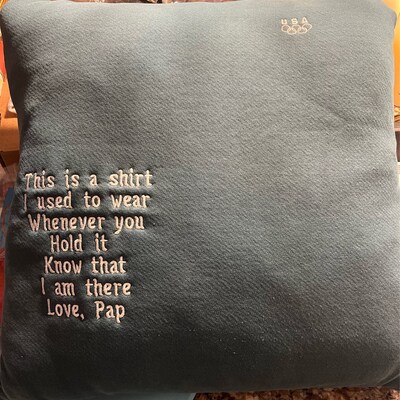 Memory Pillow, Keepsake Pillow, Made With Loved One's Shirt ...