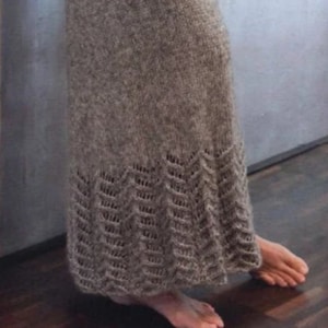 Jupe Longue En Coton Et Dentelle Tricot Chic, Taille 40, Blanc, Excellent état