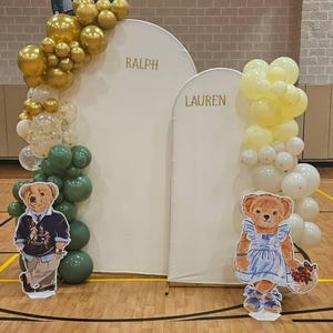 Preppy Teddy Bear Girl Cutout Prop, Baby Shower Decor, Stand up Prop ...