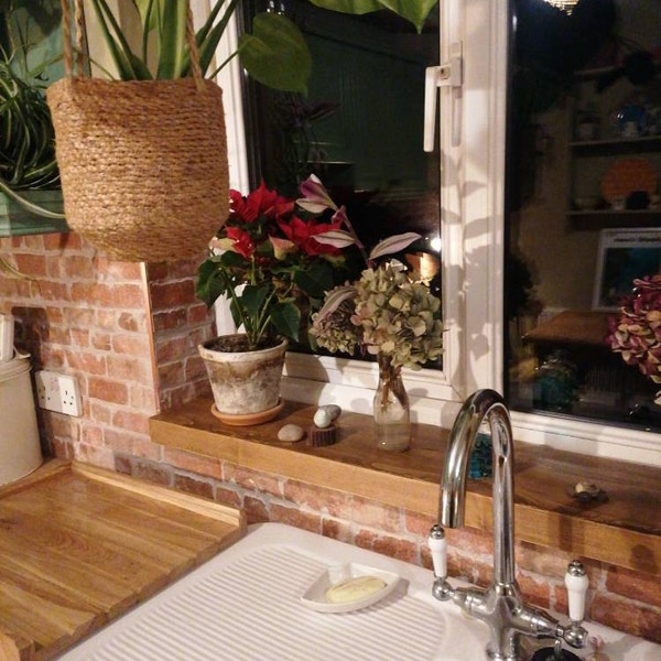 Rustic Window Sills, With Front Lip | Window Ledge Shelf | Farmhouse ...