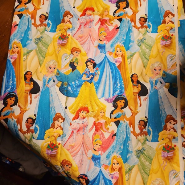 Princess Material Disney Multi Princess Fabric Snow White Cinderella Ariel Jasmine ...
