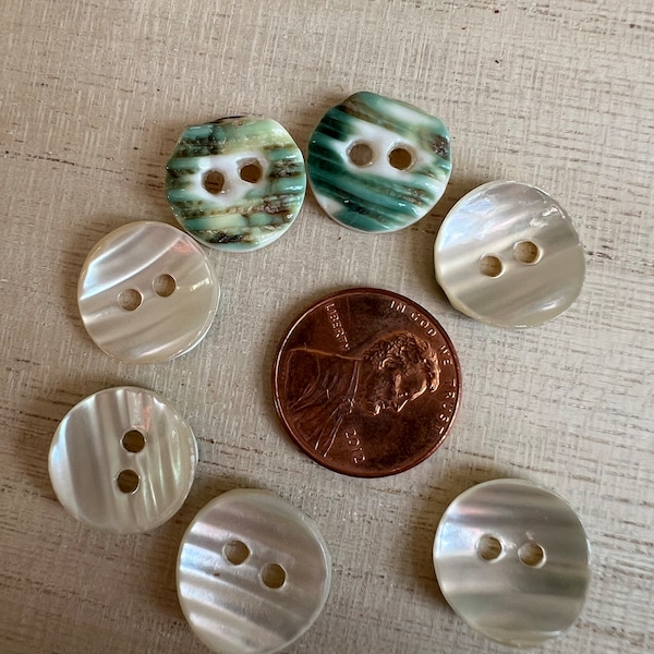 Scarce Green Snail Vintage Buttons, Nice Quality Natural Mother of ...
