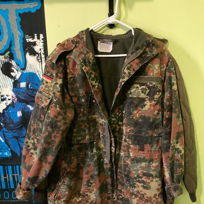 Original German Army Field Jacket Parka Military Issue Hooded Flecktarn ...