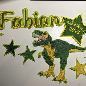 XL T-Rex Dinosaurier Aufbügler / Aufnäher – Ca. 16,5 X 13,5 Cm, Gestickt Auf Kunstfilz, Mit Vlisofix