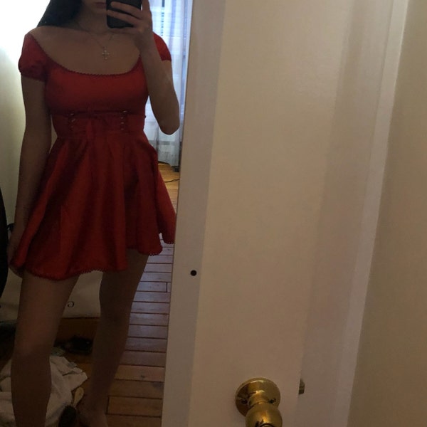The Satin Tori Barmaid Dress in Pink