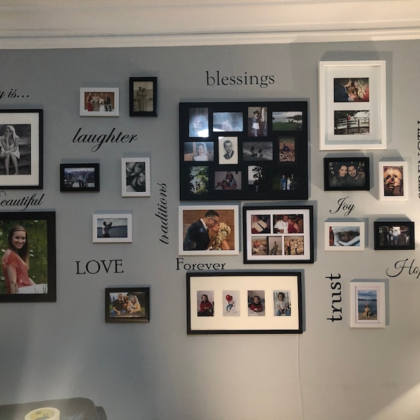 Set of 12 Family Quote Words Vinyl Wall Sticker Picture Frame Wall Home ...
