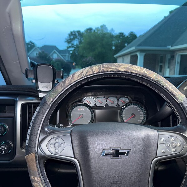 Gloss Black Steering Wheel Bowtie Overlay For Chevy Silverado 2007-2013. Precut Vinyl Decal By BlackoutAutoMods, Interior Upgrade.