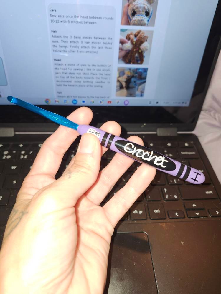 Colors of Kindness Crochet Hook, Crayon Crochet Hook, Crochet Hook, Ergonomic Crochet Hook, Custom Crochet Hook, Hooked by Holtby