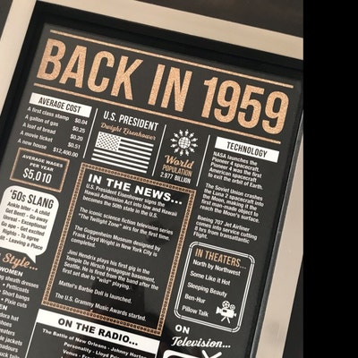 Back in 1961 Black and Gold PRINTABLE Poster 1961 Birthday PRINTABLE ...