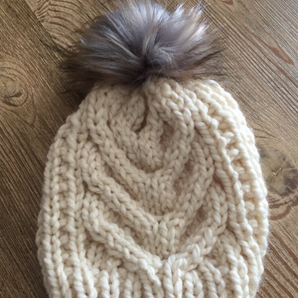Super Bulky Cable Hat Knitting Pattern: Char Char Hat (PDF Pattern) - Etsy