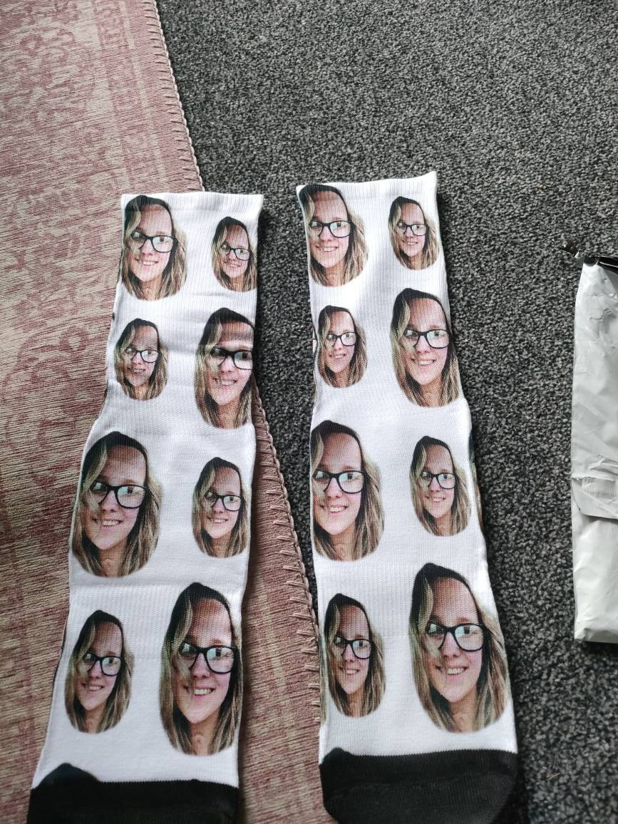 Custom Face Socks Printed With Loved Ones Face Make A Fantastic Unique Personalised Gift