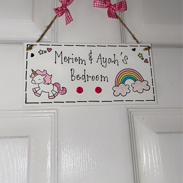 Girls Bedroom Decor Door Sign Personalised Name Playroom Door Plaque ...