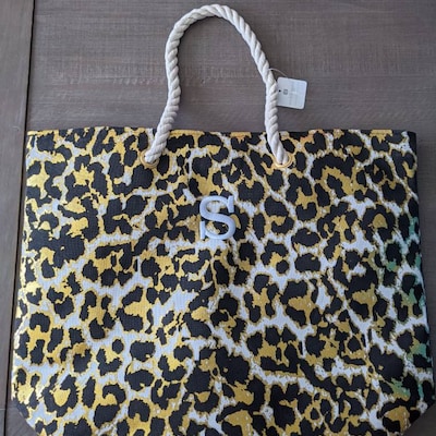 Personalized Tote Bag Leopard Print Reusable Shopping Bag Beach Tote ...