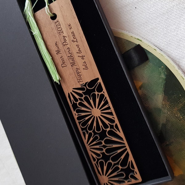 Personalised Engraved Wooden Bookmark, Gift for a Book Lover ...