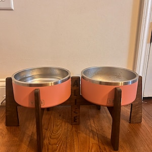 Double YETI Dog Bowls Stand, Raised Elevated Food Feeder, Feeding Station for YETI, RTIC - Bowl is not included.