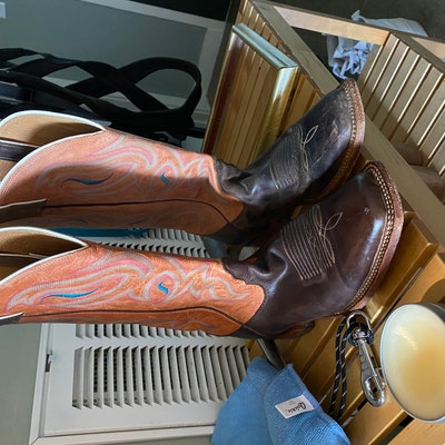 Vintage Tony Lama El Rey Ostrich Cowboy Boots With Zipper Men's Size 9