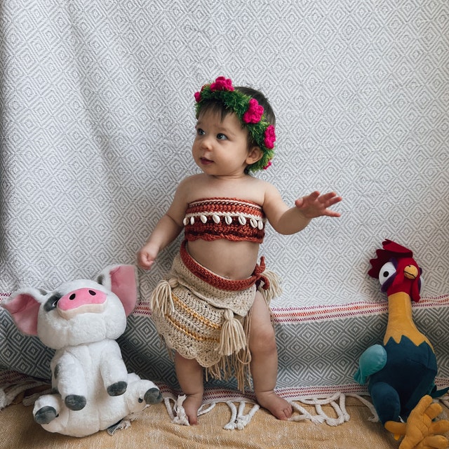 Moana Costume Crochet pattern Onlybaby Sizes (Instant Download) 