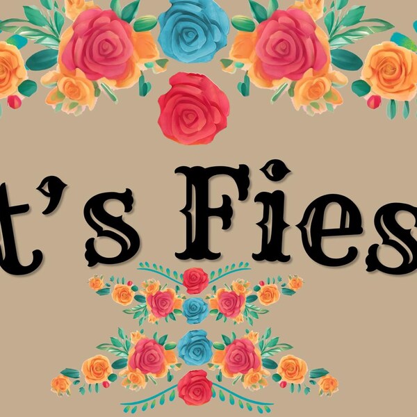 Mexican Flowers Fiesta Party Clipart Bundle, Watercolor Vibrant Floral ...