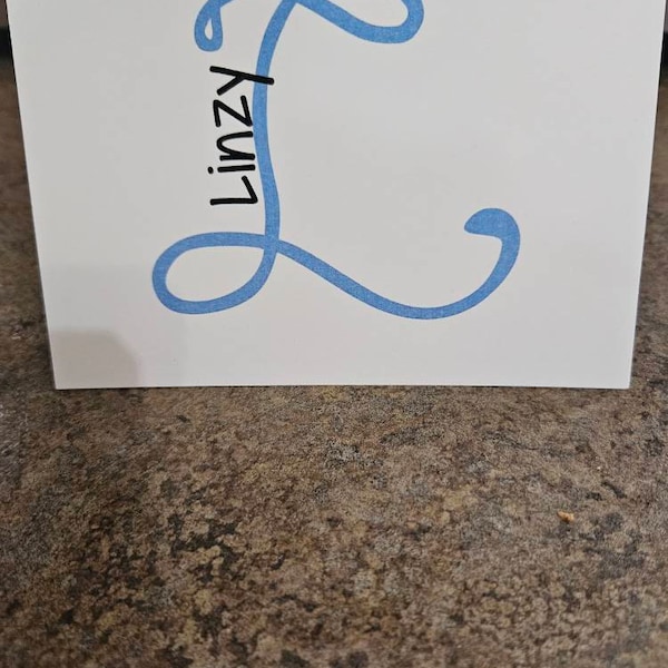 Personalized Monogram Initial Name Custom Color Note Card Set of 12 ...