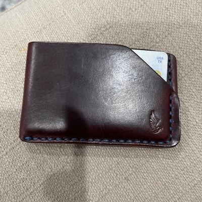 Horween Leather Card Holder Wallet in Burgundy Chromexcel Credit Cards ...