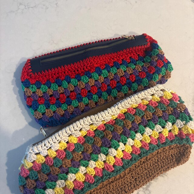 おばあちゃんのステッチで作るファスナーポーチの編み図