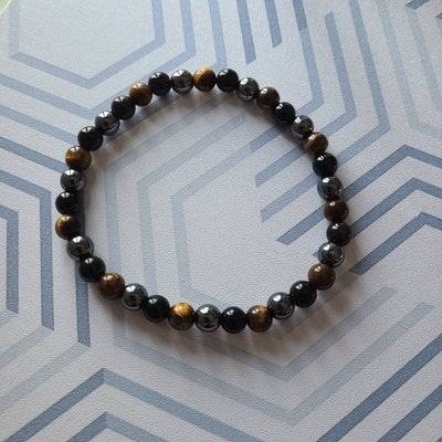 Natural Peridot Three Row Bead Bracelet 6.5