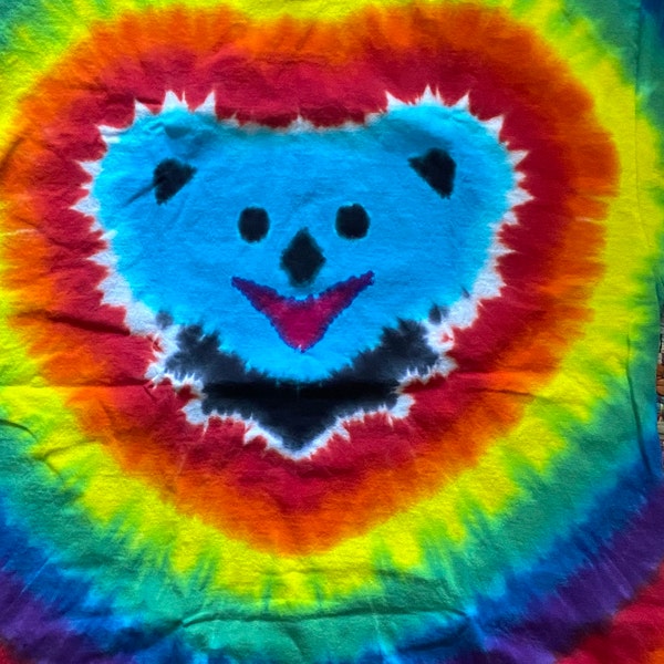 Grateful Bear Tie Dye Shirt Tye Die FREE SHIPPING Dead Head Hippie. You