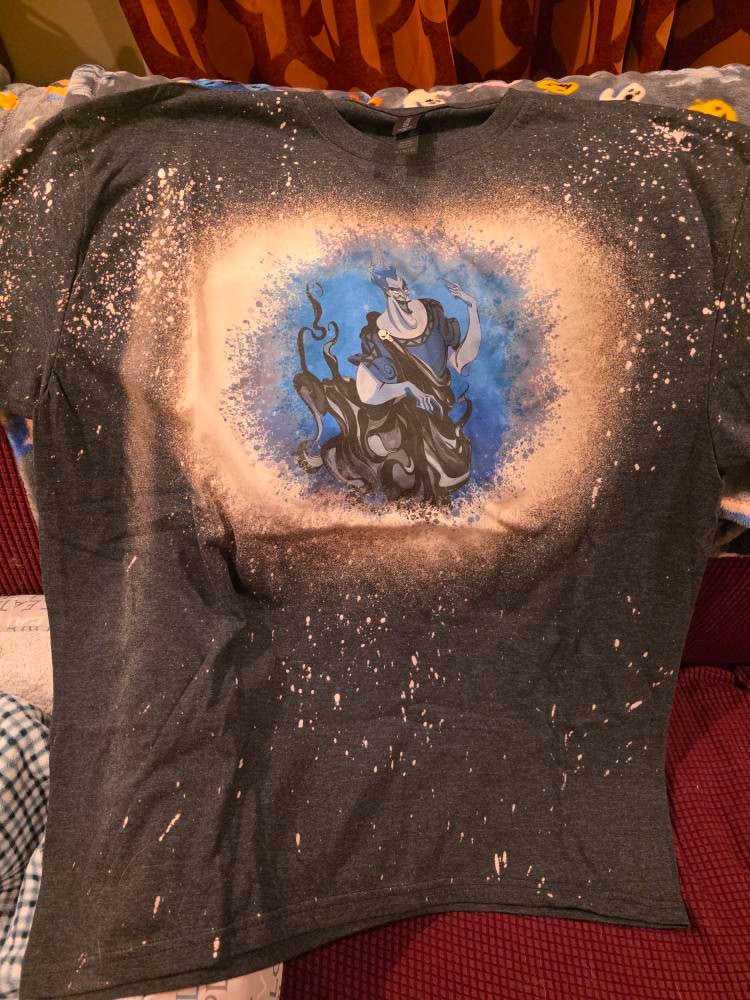 Ursula, Evil Queen bleached tshirt, Queen of Hearts shirt, Wicked Queen shirt, Mother Gothel Shirt, Capitan Hook Bleached tee, Halloween Tee