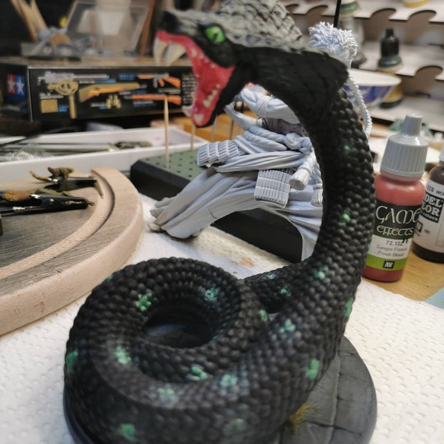 Giant Snake Serpent Cobra | Premium 3D Printed Fantasy Tabletop Miniatures  28mm 32mm up to 100mm | dnd 20836