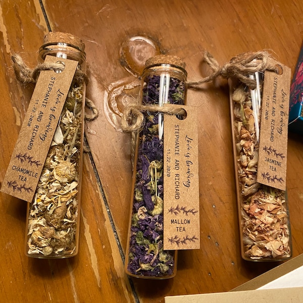 Wedding Tea Favors for Guests, Bulk Test Tube, Rustic Wedding Favor ...
