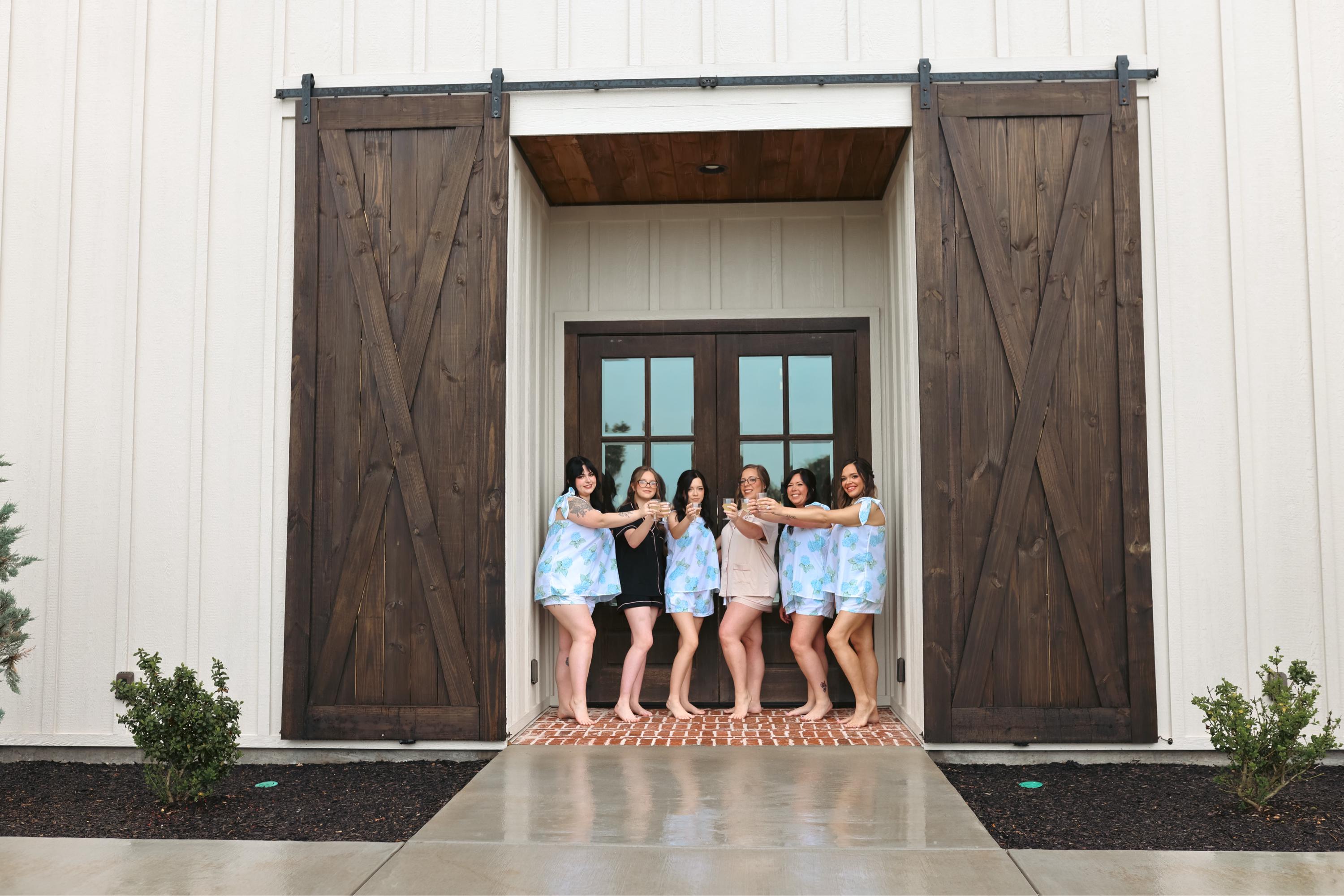 Hydrangea Floral Bridesmaid Pajamas Something Blue Bachelorette Party Theme PJs Bridesmaid Proposal Bridesmaid Getting Ready Outfit