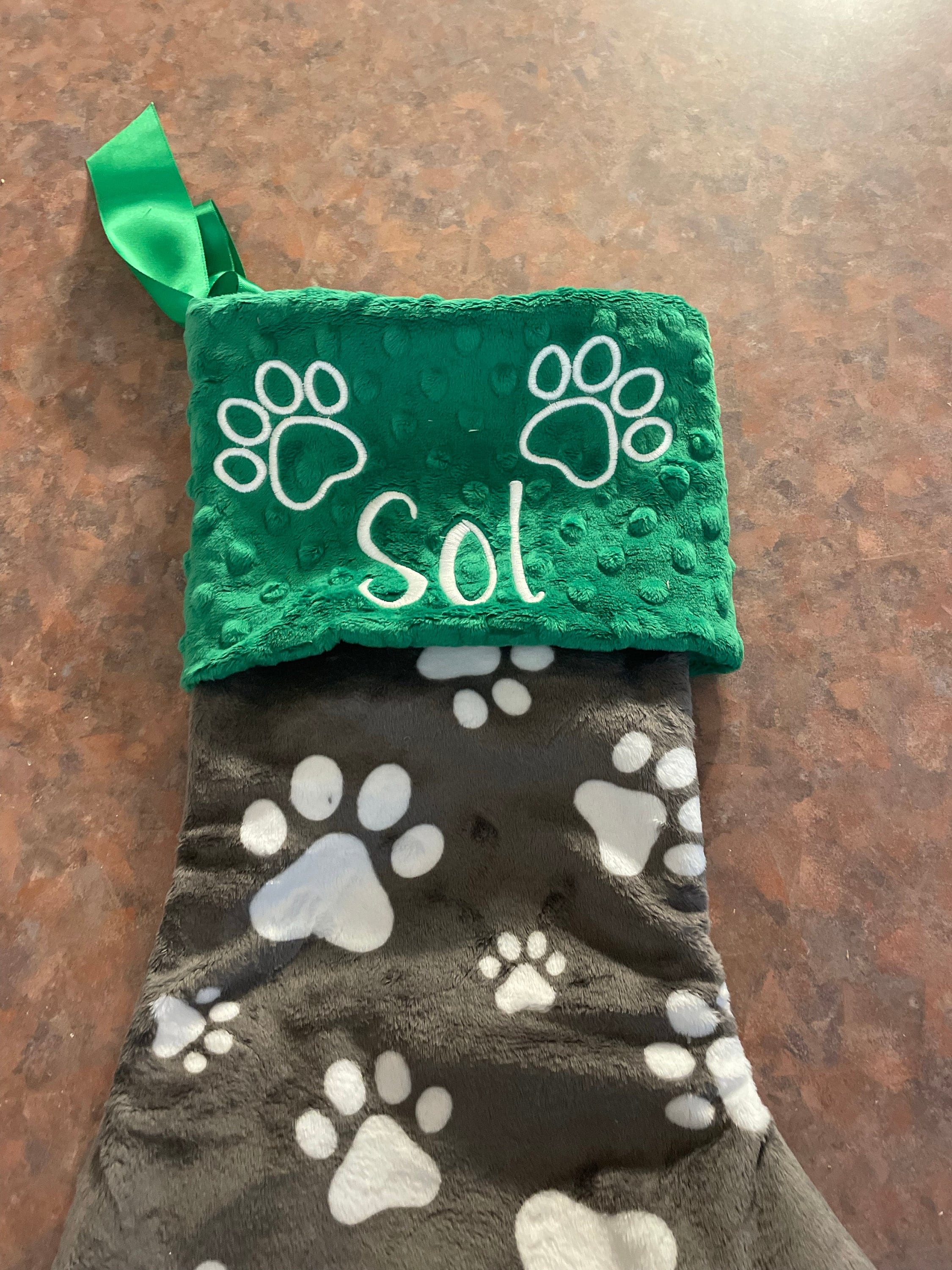 Paw Print Dog Stocking, Dog Christmas Stocking, Paw Print Christmas Stocking, Personalized Pet Christmas Stocking, Dog Christmas Stocking