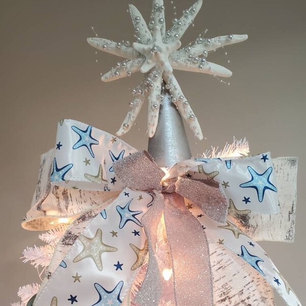 Starfsh Tree Topper- Rustc Coastal Nautcal Beach Chrstmas Ornament