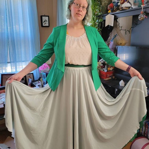 Silk Chiffon Black Gold Chain Print Maxi Skirt With Elastic Waist And Extra Large Hem For Summer main image 1