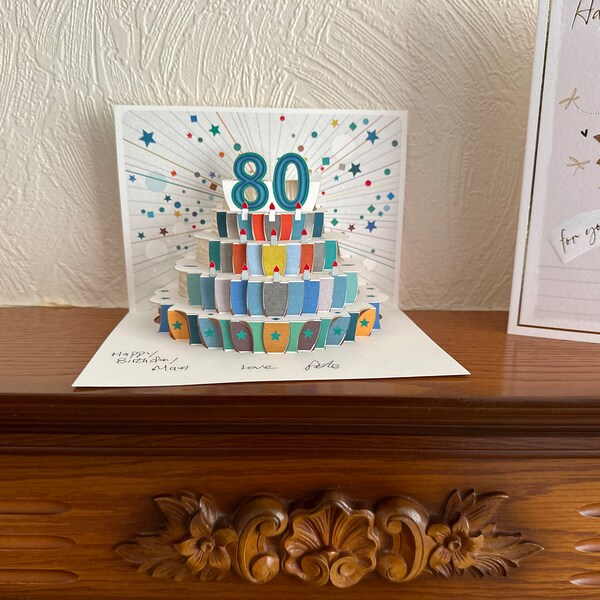 TRUANCE Pop Up Card, 80Th Birthday Card, Happy Birthday Gift For Men, Women