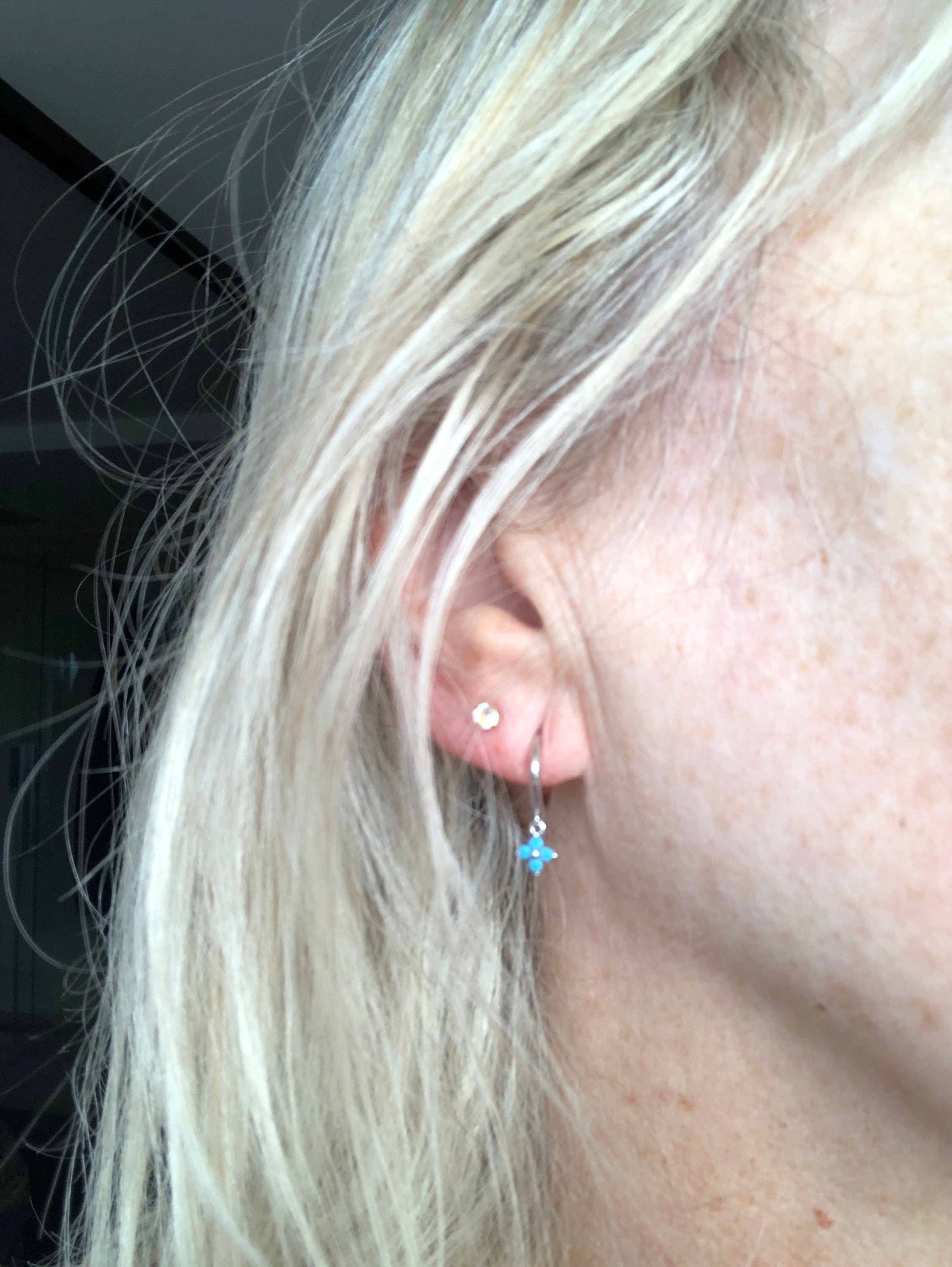 Turquoise earrings, sterling silver, dainty earrings, minimalist earrings, small earrings, gold earrings, womens jewelry, turquoise jewelry