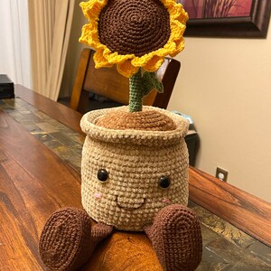 かぎ針編みの鉢植えのひまわりのパターン | あみぐるみ | ひまわりの
