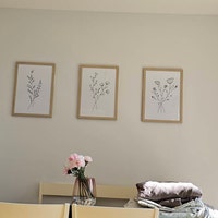 Buy Flower Line Art Prints, Set of 3 Prints, Floral Print, Flower Wall ...