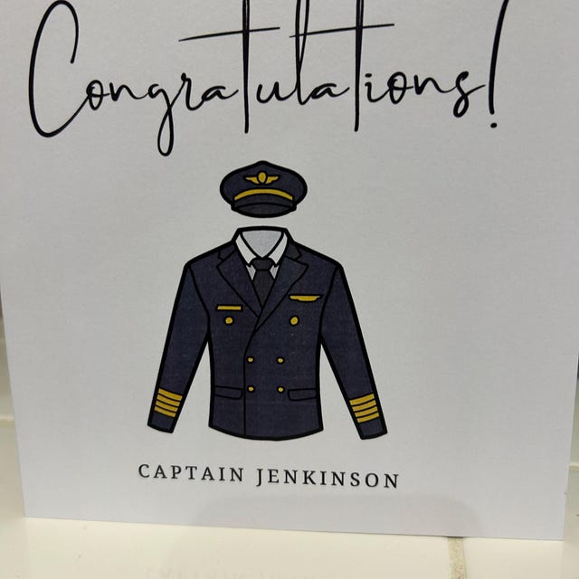 Personalized Pilot Congratulations Card: New Job, Qualified