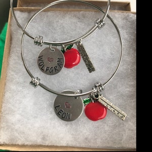 School Gift Teacher Head Teacher TA Shamballa Name Hand Made Personalised Bracelets