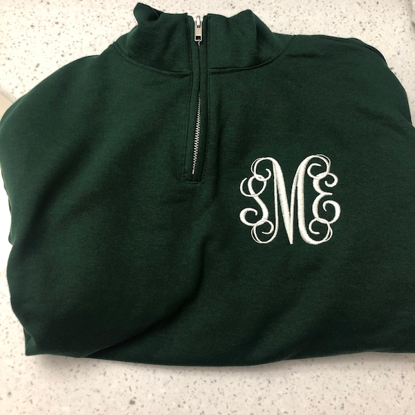 Monogram Sweatshirt, Monogram Quarter Zip Pullover, Monogrammed ...