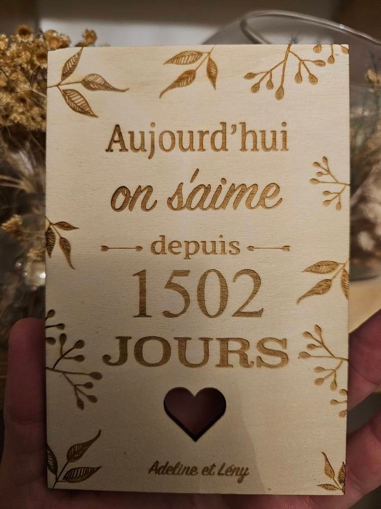 &quot;Today I love you for... days/years&quot; card, personalized Christmas gift for couples, Valentine&#39;s Day gift, dating gift, wedding anniversary