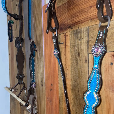 Tête De Bride En Cuir Naturel Style Western - Modèle Antique Avec Concho - MOUSM