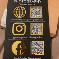 Triple Icon and QR Code Instagram Business Social Media Sign - Etsy UK