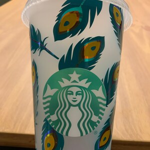 Peacock Feathers Starbucks Cold Cup – MasterBundles