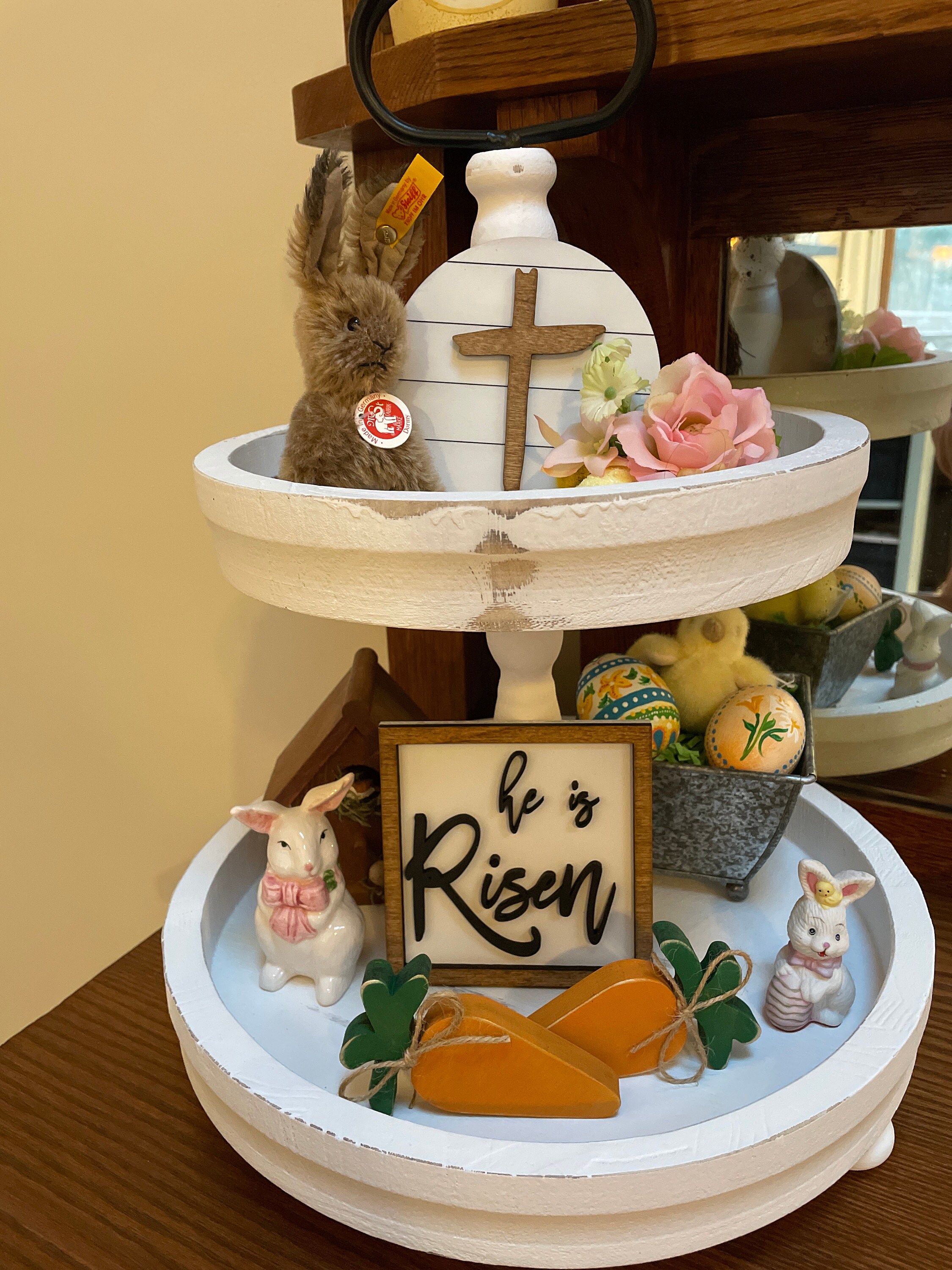 He is Risen Tier tray set, Easter tier tray set, Easter tier tray decor