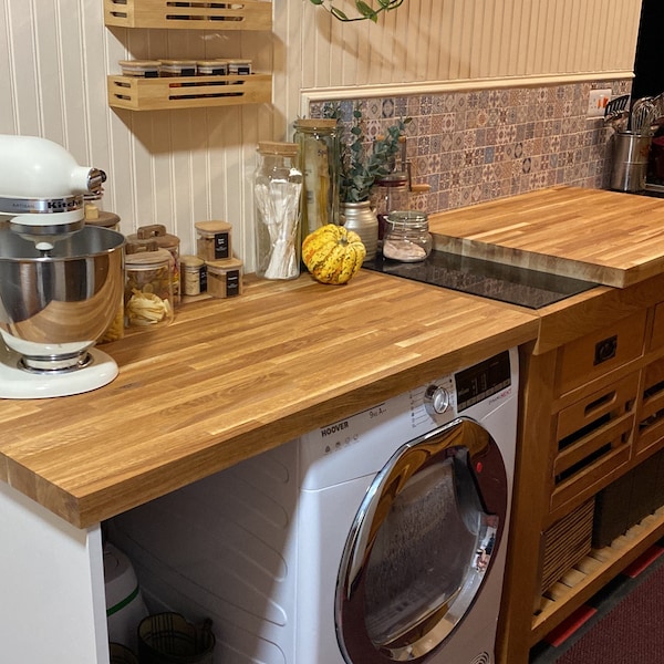 Solid Wood Kitchen Worktops | Hand Finished 40mm Stave Timber Tabletops ...